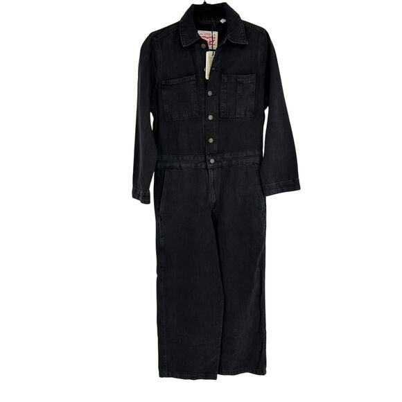 Levi’s Womens XS Denim Iconic Jumpsuit Standard Fit Black Cotton Western NWT - Picture 2 of 16
